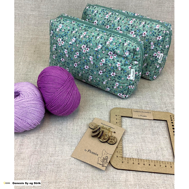 Firkantet strikketaske