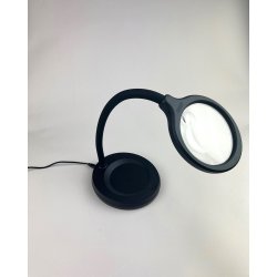 LED Desktop magnifier - Asfrisk linse, 2x forstrrelse, spotlinse med 5x forstrrelse.