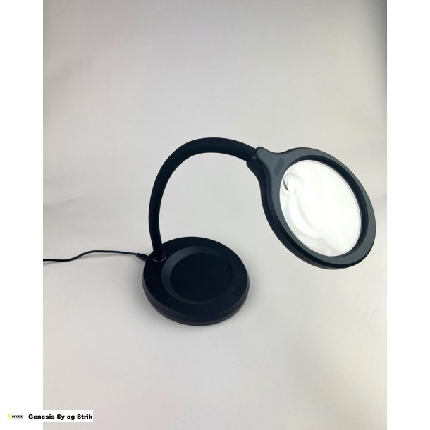 LED Desktop magnifier - Asfrisk linse, 2x forstrrelse, spotlinse med 5x forstrrelse.