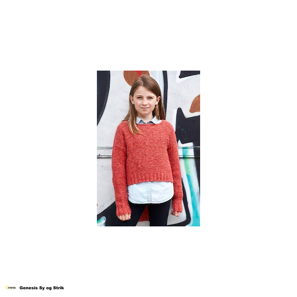 Letstrikket storsweater i retstrikning
