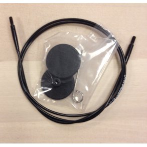 Knitpro kabel i sort med sort gevind