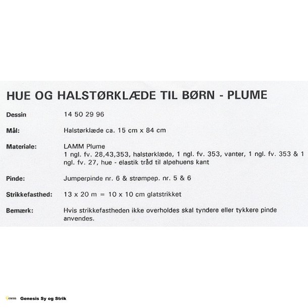 Hue og halstrklde til brn - Plume