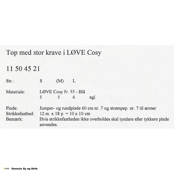 Top med stor krave i Lve Cosy