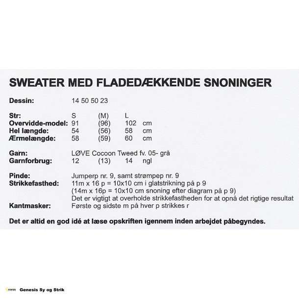 Sweater med fladedkkende snoninger