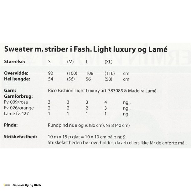 Sweater m. striber i Fash. Light Luxury og Lam