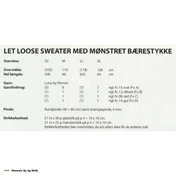 Let loose Sweater med mnstret brestykke