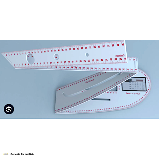 U Dazzle Fashion Ruler - linealen til mling af hoftekurve, franskkurve, skulderkurve og L - vinkel