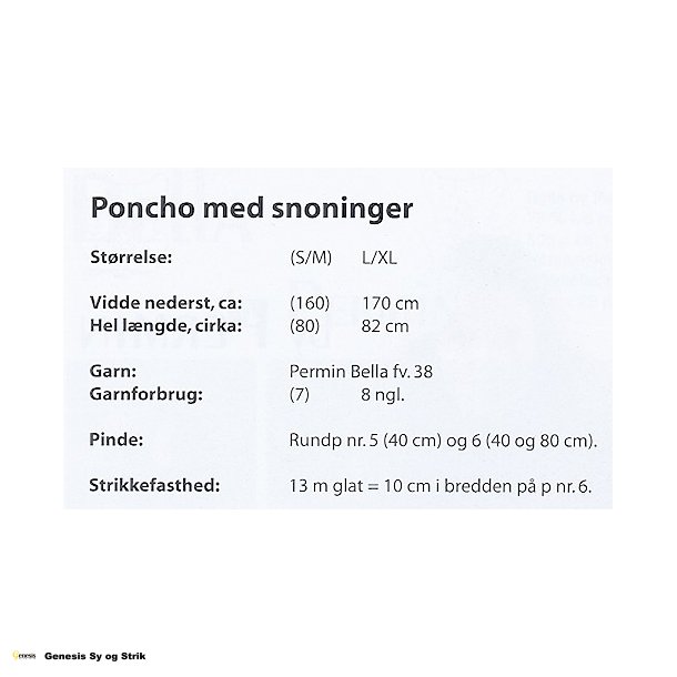 Poncho med snoninger