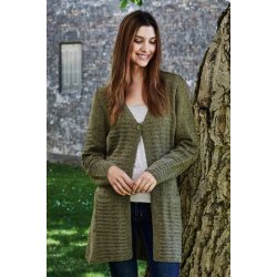 Lang cardigan med perlestriber