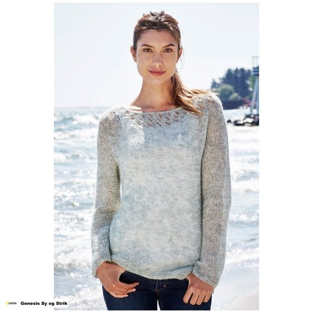 Retstrikket bluse med hulmnster