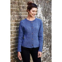 Cardigan med bred rib