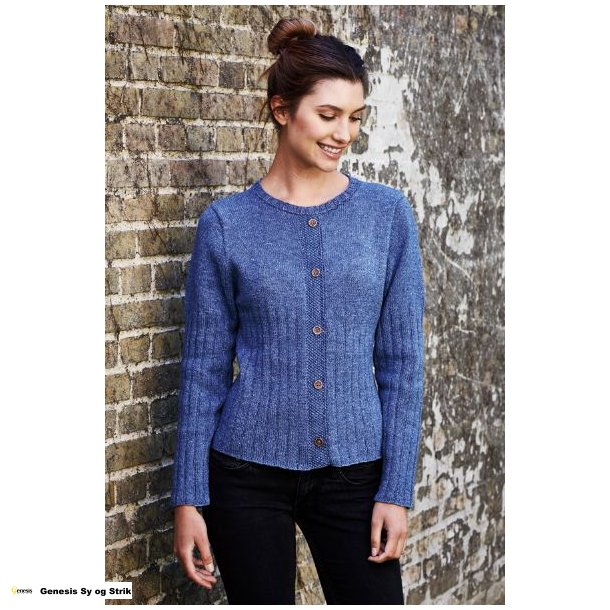 Cardigan med bred rib