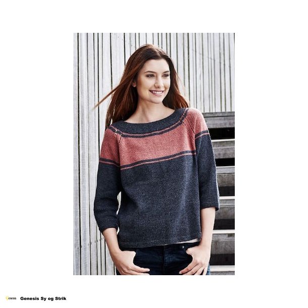 Raglanbluse med striber