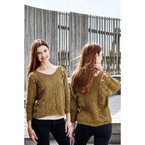 Hklet cardigan med blomsterborter