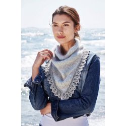 Perlestrikket halskrave med blondekant