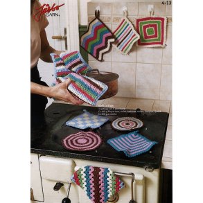 En Lang grydelap + 8 mindre med forskellige mnstre