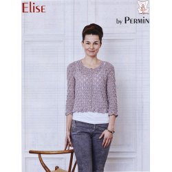 Cardigan med bladmnster