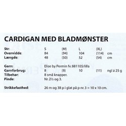 Cardigan med bladmnster