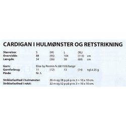 Cardigan i hulmnster og retstrikning
