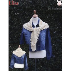 Retstrikket sjal med bladkant