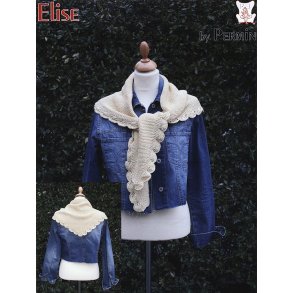 Retstrikket sjal med bladkant