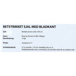Retstrikket sjal med bladkant