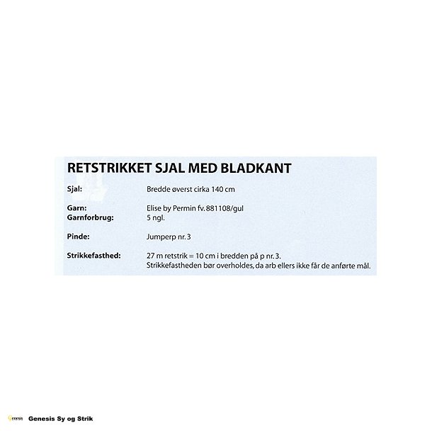 Retstrikket sjal med bladkant