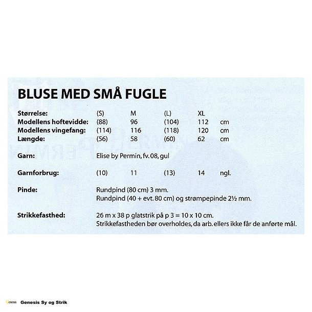Bluse med sm fugle