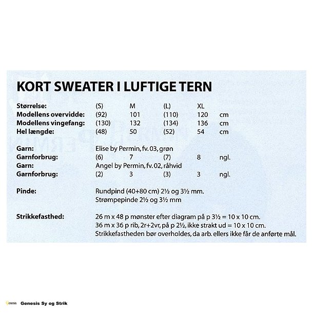 Kort sweater i luftige tern