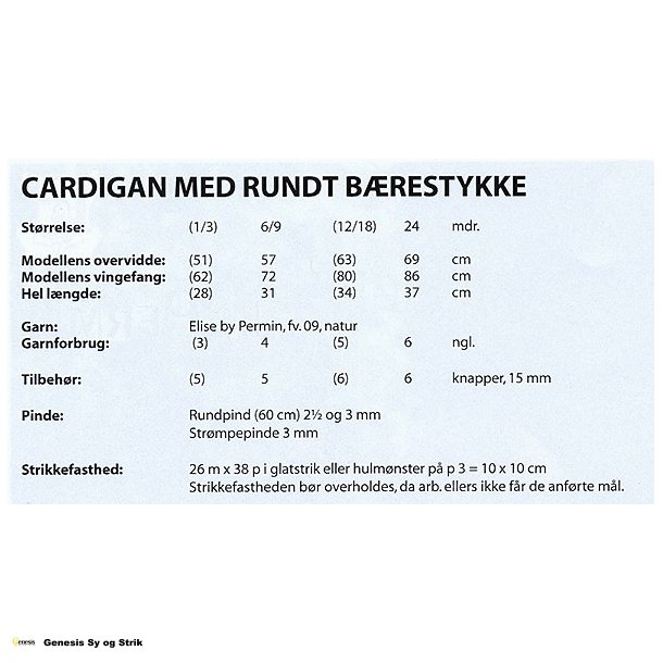 Cardigan med rundt brestykke