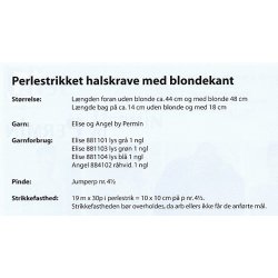 Perlestrikket halskrave med blondekant