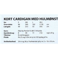 Kort Cardigan med hulmnster
