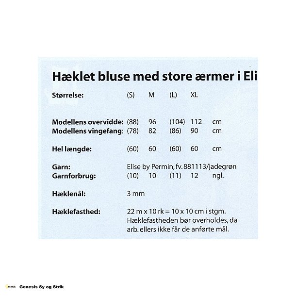 Hklet bluse med store rmer i Elise
