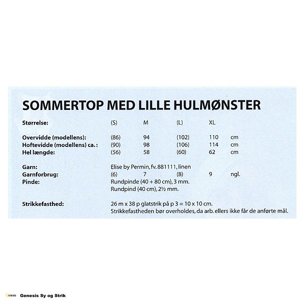 Sommertop med lille hulmnster