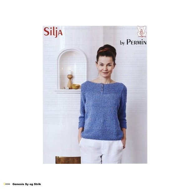 Bluse med perlestrik