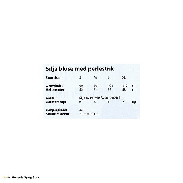 Bluse med perlestrik