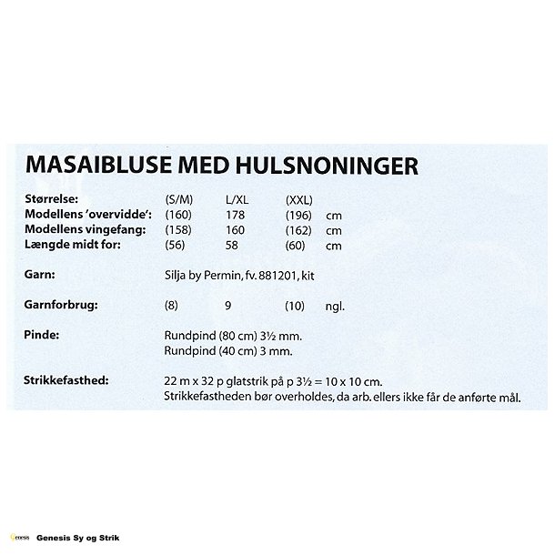 Masaibluse med hulsnoninger