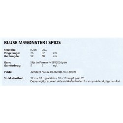 Bluse m/mnster i spids