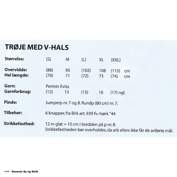 Trje med V - hals