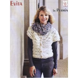 Vest med fletmnstret brestykke