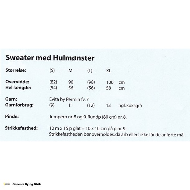 Sweater med hulmnster