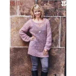 Sweater med striber i lange masker