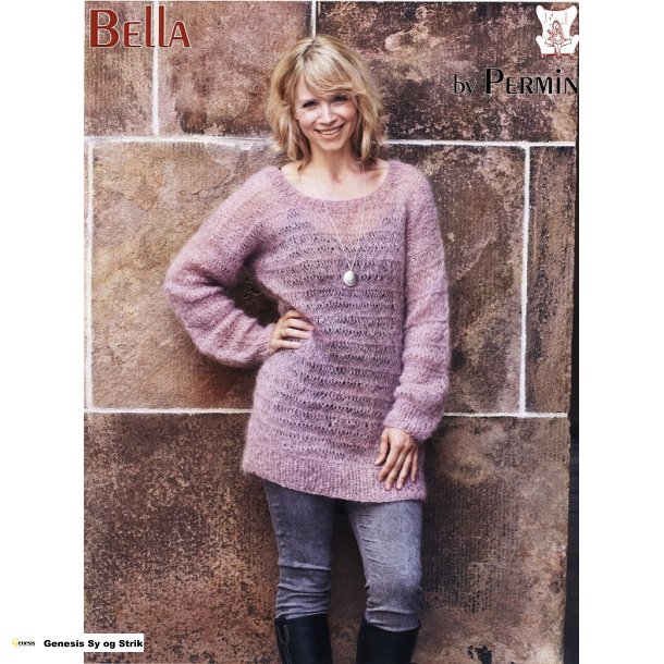 Sweater med striber i lange masker