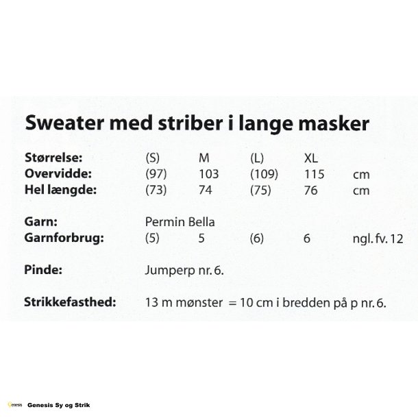 Sweater med striber i lange masker