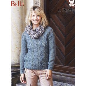 Sweater med hul- og fletmnster