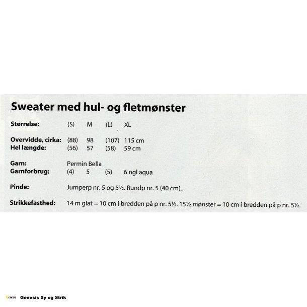 Sweater med hul- og fletmnster