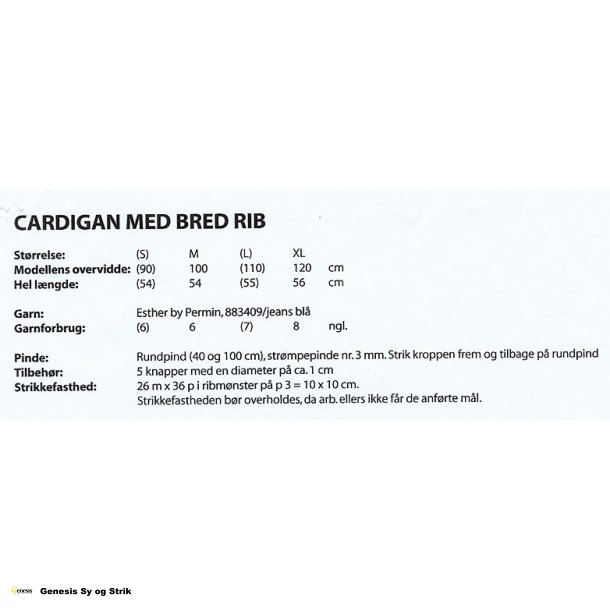 Cardigan med bred rib