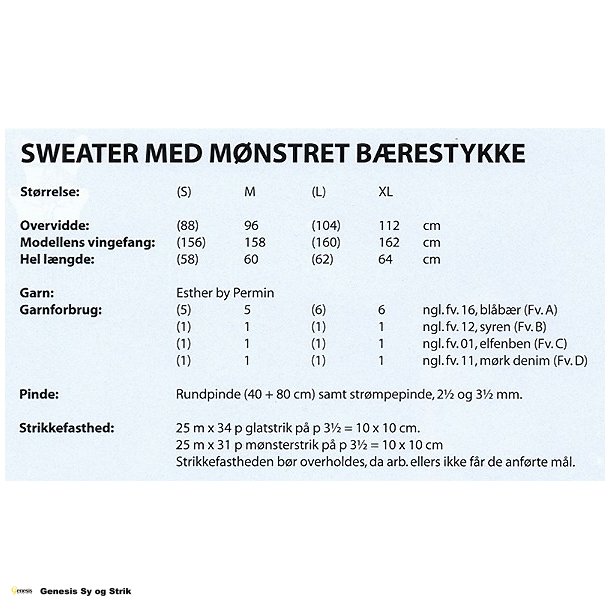 Sweater med mnstret brestykke