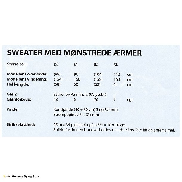 Sweater med mnstrede rmer