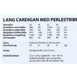 Lang cardigan med perlestriber